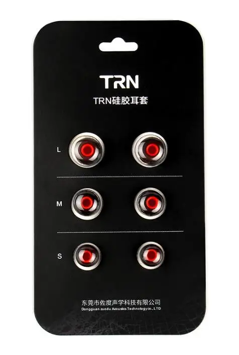 1 Set Red TRN 3 пары(6 шт) L M S в ухо силиконовые Накладные наушники/ушные втулки/ушные наконечники/наушники для KZEarphone TRN X6/V30 - Цвет: 1 Set Red