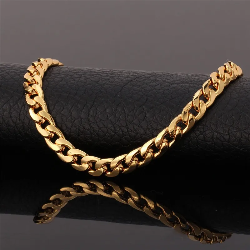 Кубинская цепочка из Майями 7 мм серебряного/золотого цвета, цепочка для Мужчин, Ювелирные изделия, N755