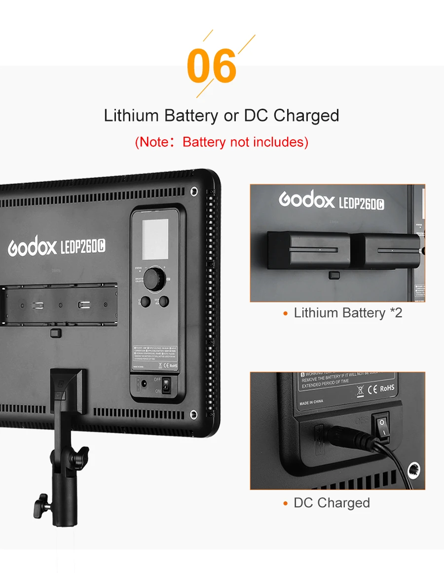 Godox 3 шт. светодиодный P260C ультра-тонкий 30 Вт 3300-5600 k светодиодный свет панели лампы с 3 шт. 2 м осветительная подставка для видеостудии