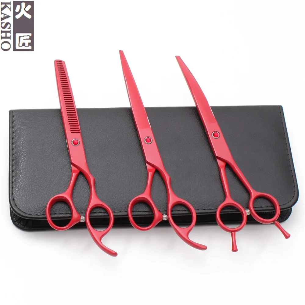 D3Pcs костюм 7 &quot17 5 см JP Титан Kasho парикмахер для собаки резки + истончение ножницы
