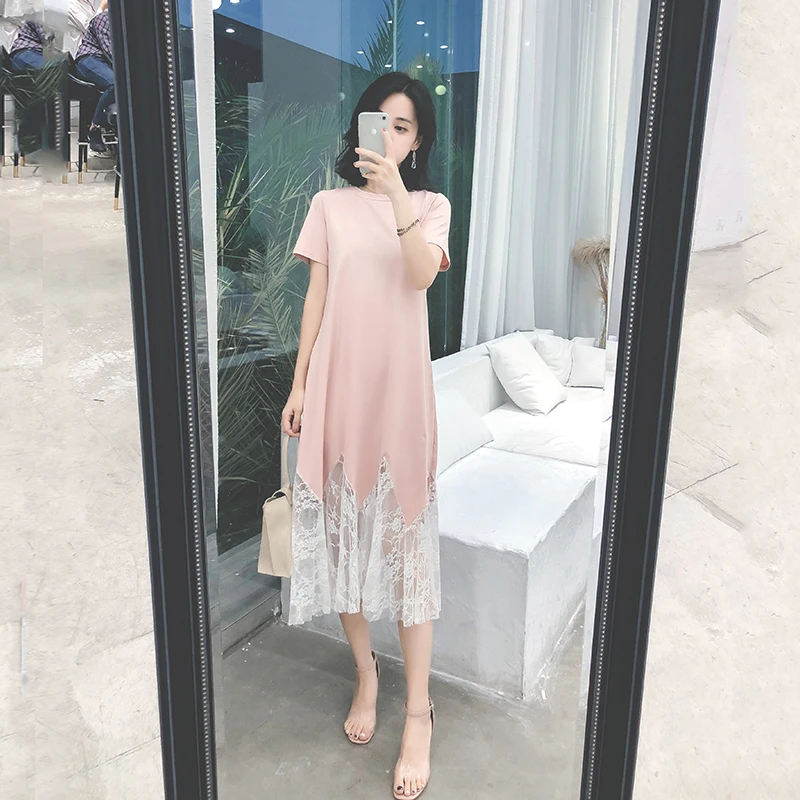 Женское кружевное платье с короткими рукавами для беременных грудного