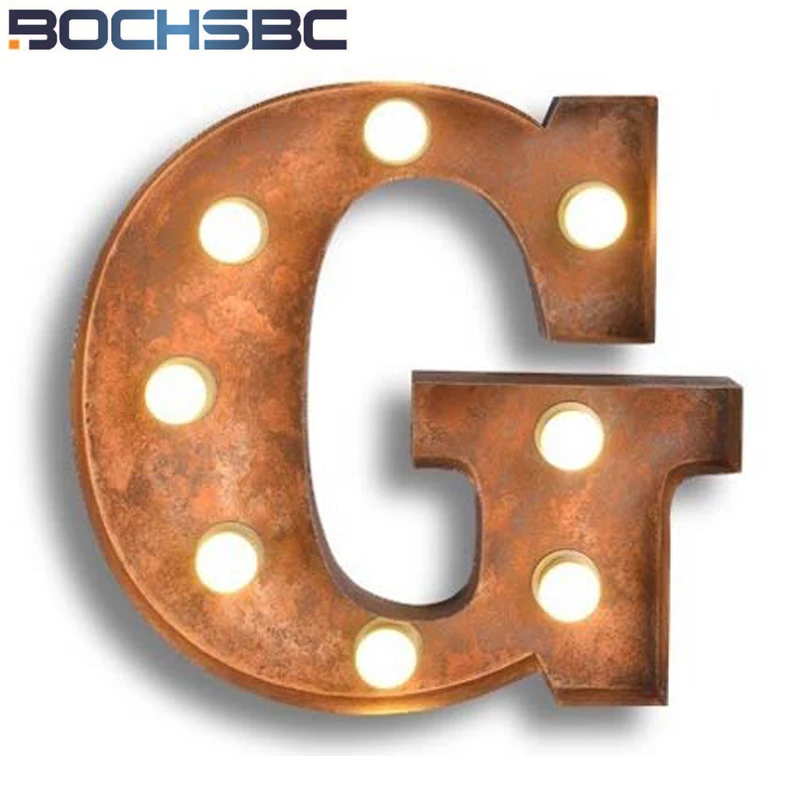 

BOCHSBC логотип G буквы Настенные светильники винтажная компания Настенные светильники Новый дизайн металлическая художественная Светодиодн...