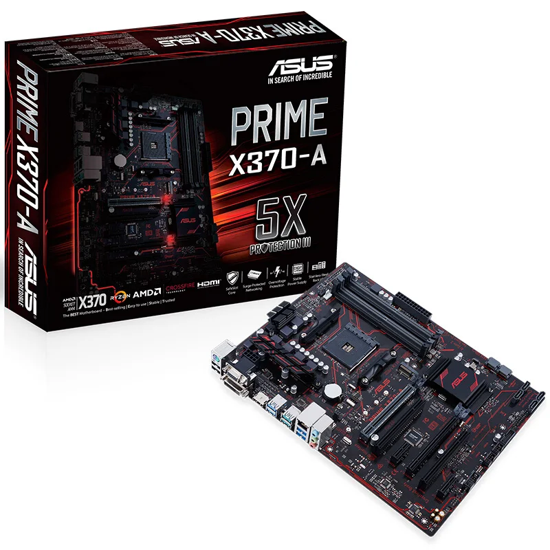 Новая оригинальная материнская плата PRIME X370-A(X370/socket AM4) с процессором RYZEN 2