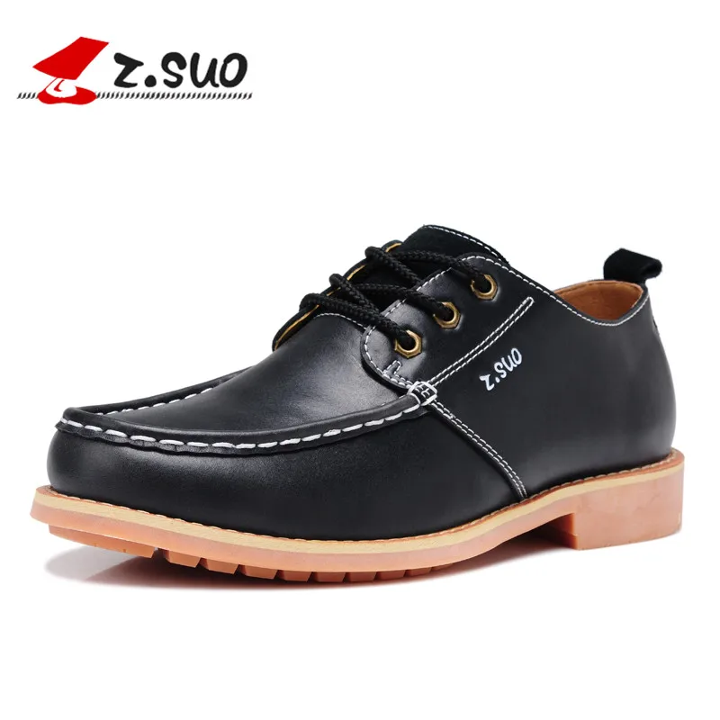 2017 Z.Suo brand wholesales and retail top quality cow split leather men's casual shoes for male handmade | Обувь