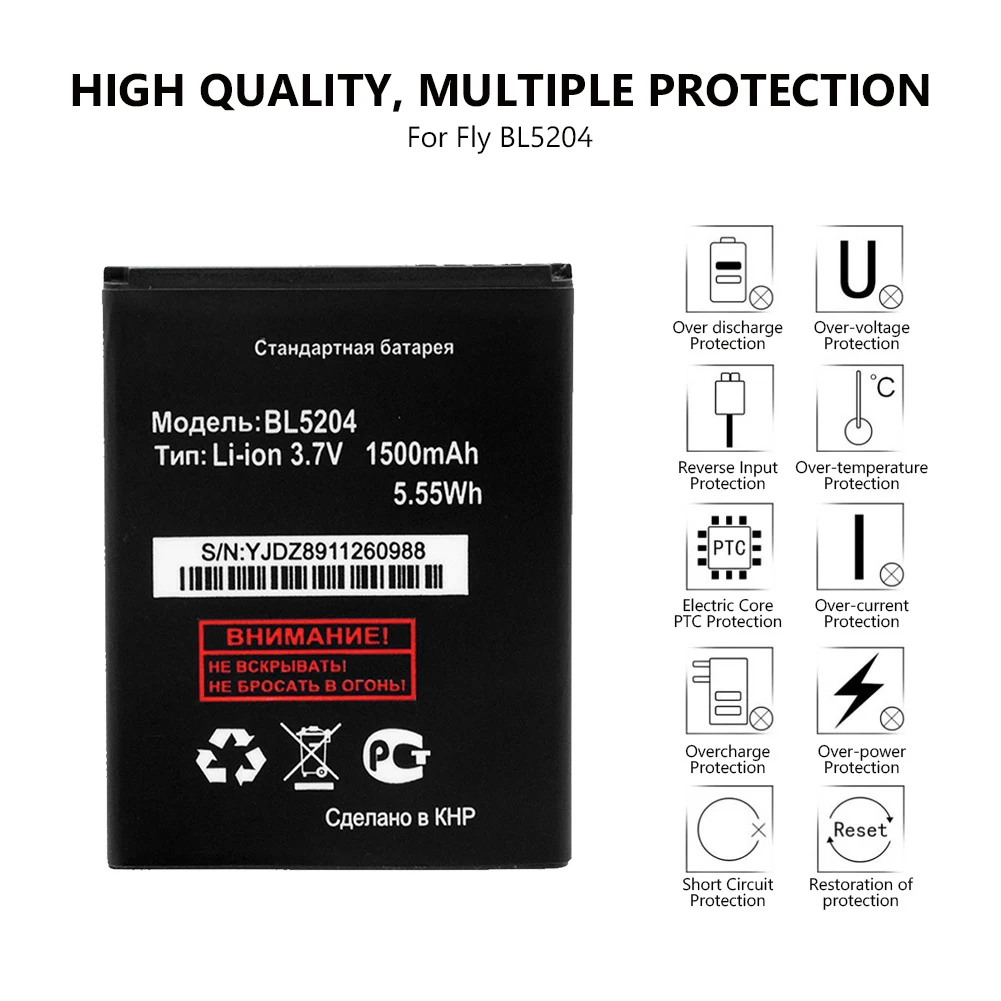 1 шт. BL5204 1500 мАч литий-ионный BL 5024 Аккумулятор для Fly IQ447 BL5204 BL 5204 батареи для мобильных телефонов FLY IQ 447