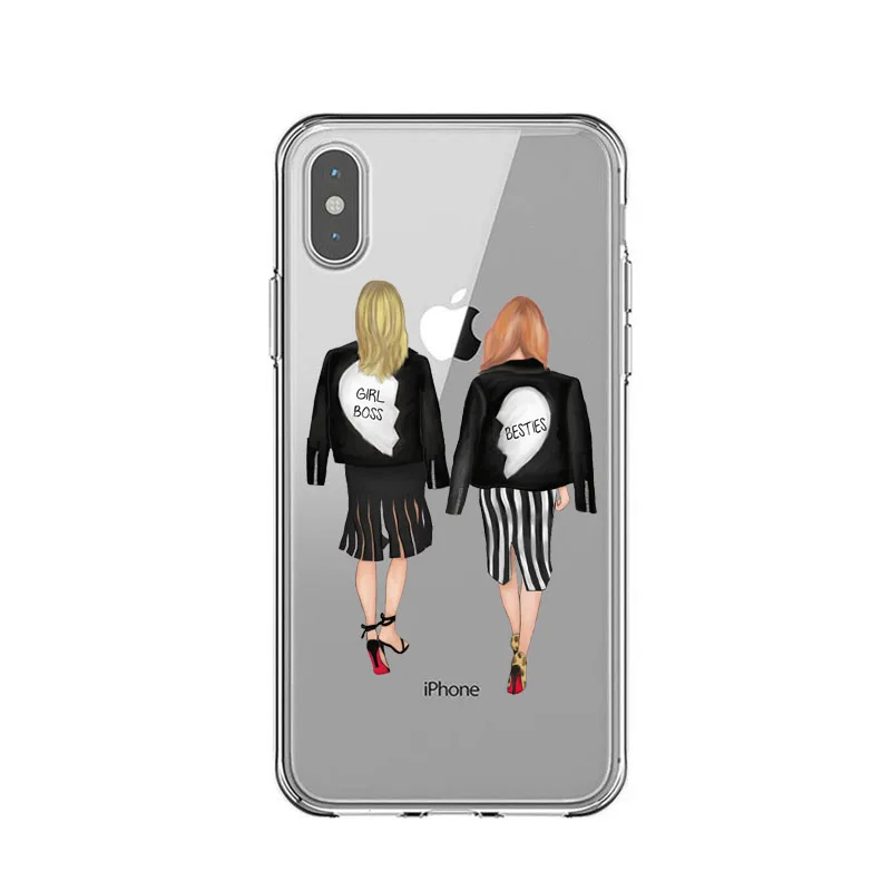 Роскошный брендовый мягкий чехол для телефона Best Friends Girl Boss iphone X XS Max XR