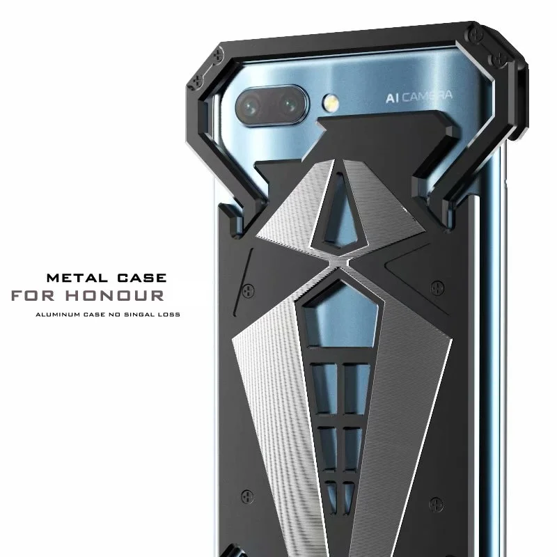Spider black Роскошный крутой чехол с человеком-пауком для huawei Honor 10 9 8 Lite V10 металлический алюминиевый сплав противоударный защитный чехол противоударный чехол - Цвет: Spider black