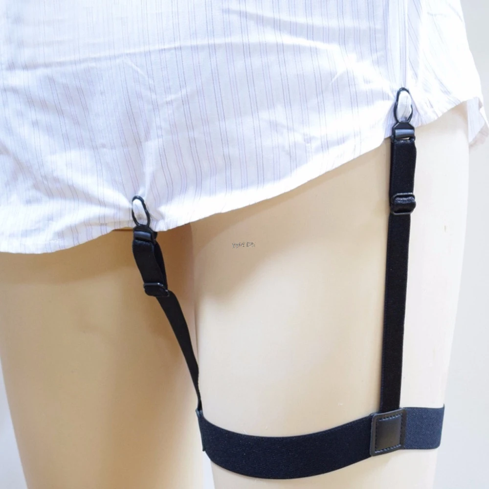 

2Pcs/Set Mens Shirt Stays Elastic Leg Suspenders Plastic Non-slip Locking Clamps