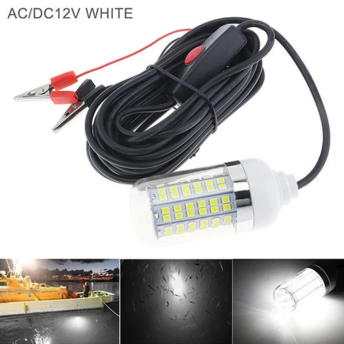 15W White Light 15 Вт, 30 Вт, 12 В, 108 шт., 2835 Светодиодный наживка с подсветкой для подводной рыбалки, рыболокатор, лампа, притягивает креветок, кальмаров, Крил, синий, зеленый, белый светильник - Испускаемый цвет: 15W White Light
