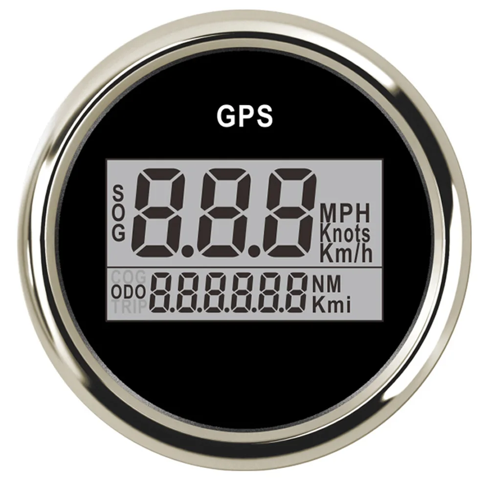 52 мм GPS Спидометр одометр цифровой лодочный спидометр 0 ~ 999 км/ч миль/ч для