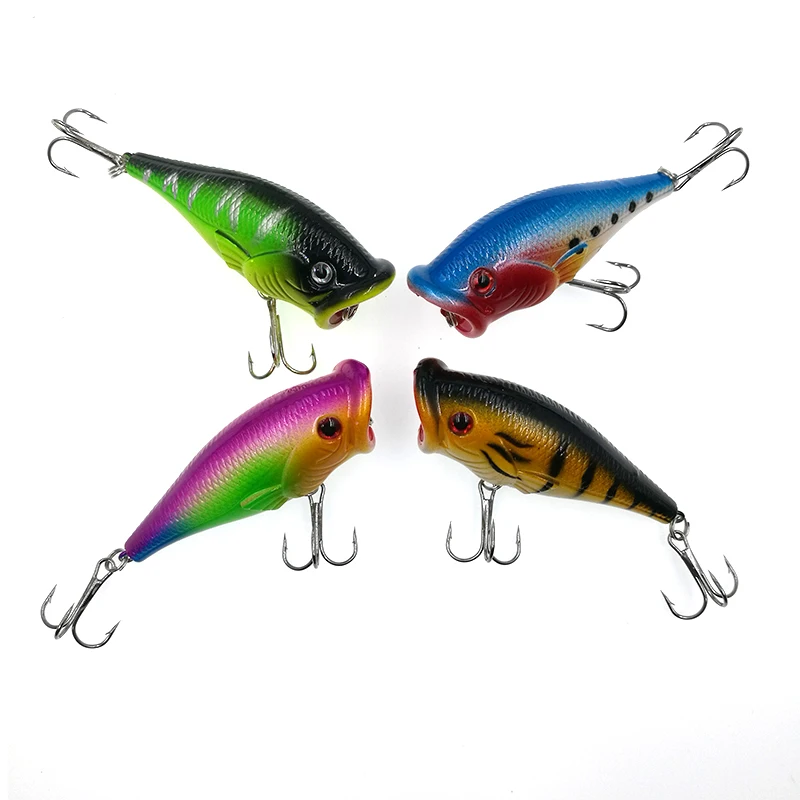 

4PCS Popper Fishing Lure 6.5cm 10g Wobbler Plastic Hard Bait