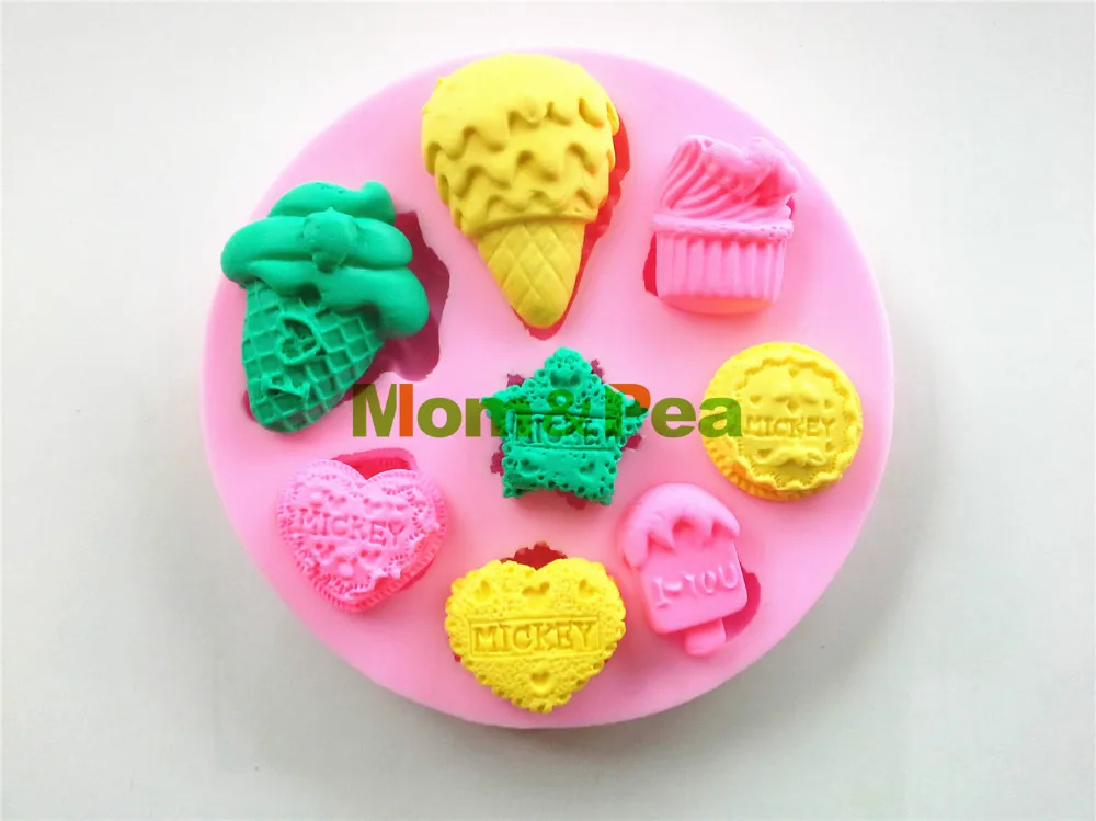 Силиконовая форма в форме мороженого Mom &amp Pea 0474 бесплатная доставка украшение