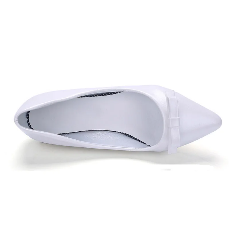 VTOTA/Новая женская обувь женские туфли лодочки на низком каблуке кожаные с бантом