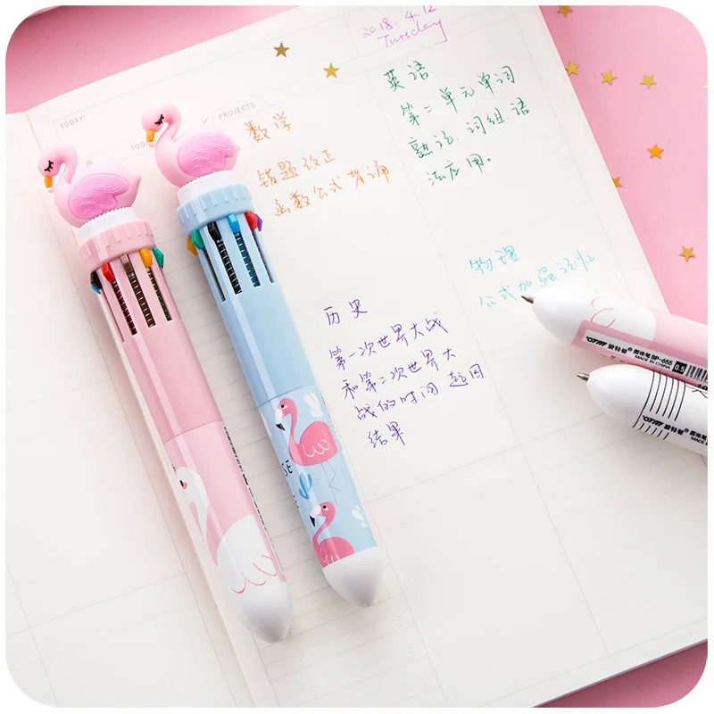 36 шт./набор разноцветная силиконовая шариковая ручка в виде фламинго | Канцтовары