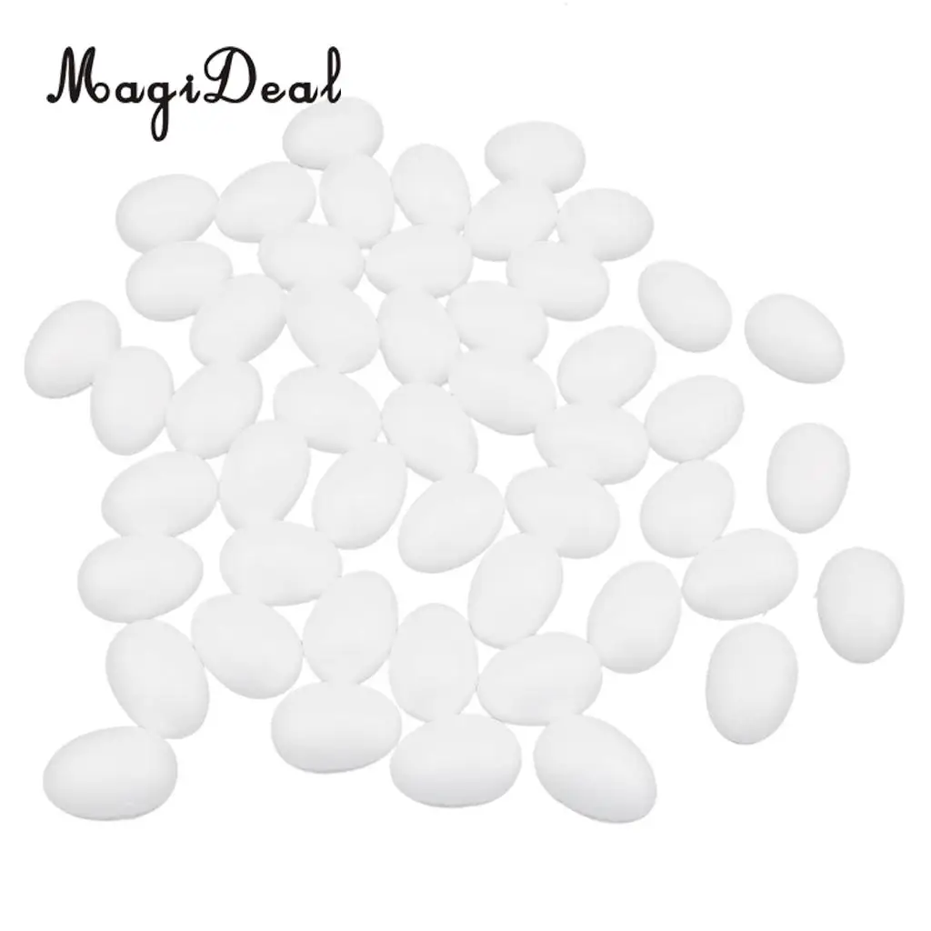 MagiDeal 50 шт. моделирование пенополистирола яйца 5 см DIY Окрашенные рождественские принадлежности для вечеринки украшения дома-белый