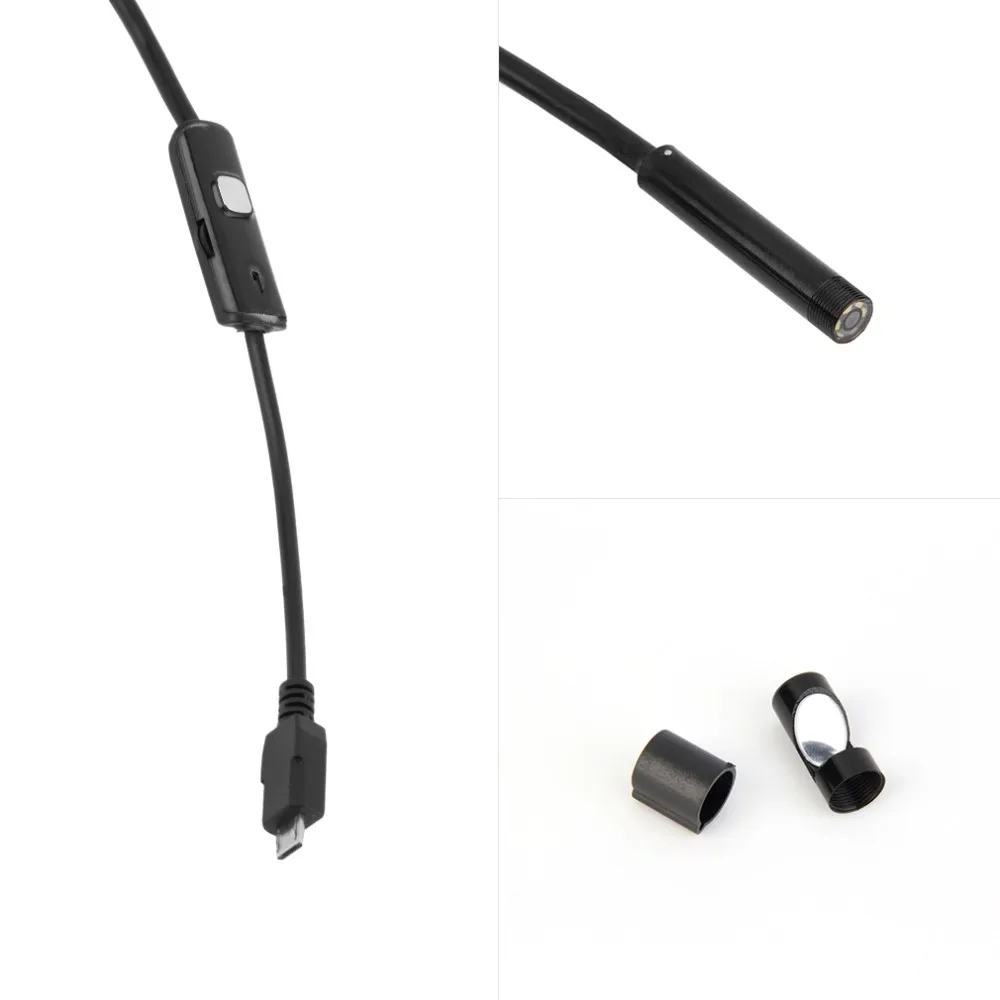 1 м/7 мм объектив USB кабель мини жесткая камера для осмотра змеиная трубка Водонепроницаемый эндоскоп бороскоп с 6 светодиодный для Android