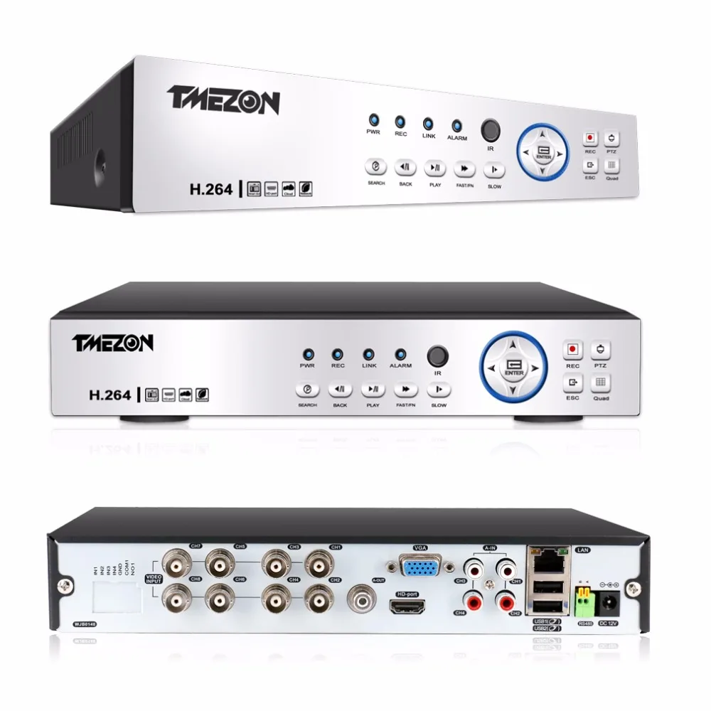 Tmezon HD 8CH 1080P DVR NVR HVR 3 в 1 усовершенствованная система видеонаблюдения Поддержка
