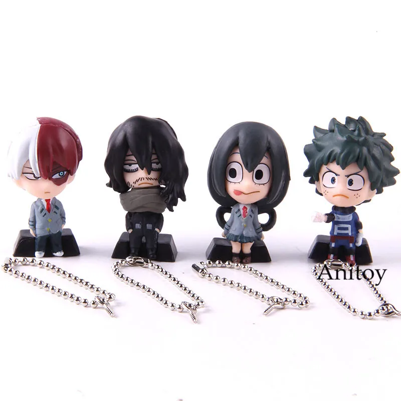 B without retail box 3 вида стилей Аниме Мой герой Academy Figure izku Midoriya Ochaco Uraraka Bakugou кацуки коллекционная игрушка набор ключей - Цвет: B without retail box