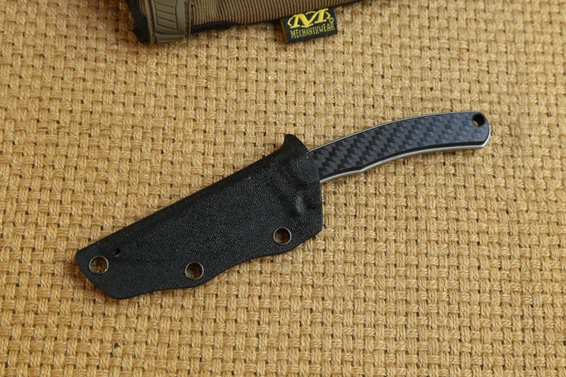 Прямой нож с фиксированным лезвием из дамасской стали DICORIA MG KYDEX тактический для