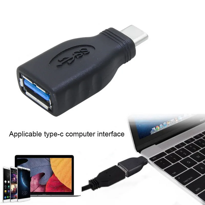 Urijk 1 шт. Usb 3 type-c штекер к 0 Женский адаптер Разъемы черный для компьютера внешний USB