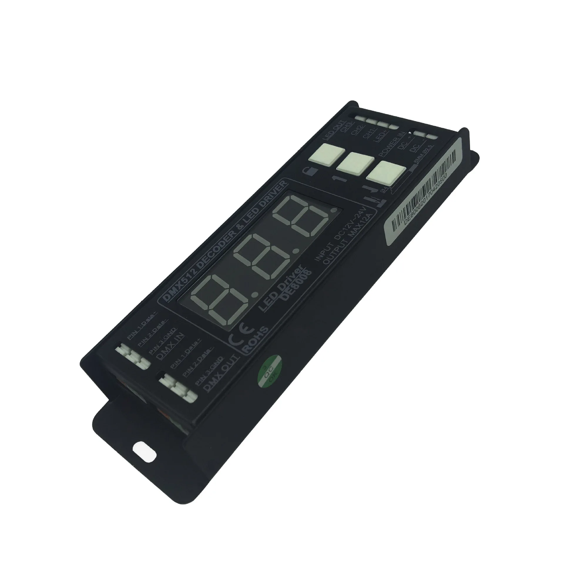 DMX512 Decorder со светодиодным драйвером 3CH 12A цифровой дисплей RGB контроллер PWM сигнала