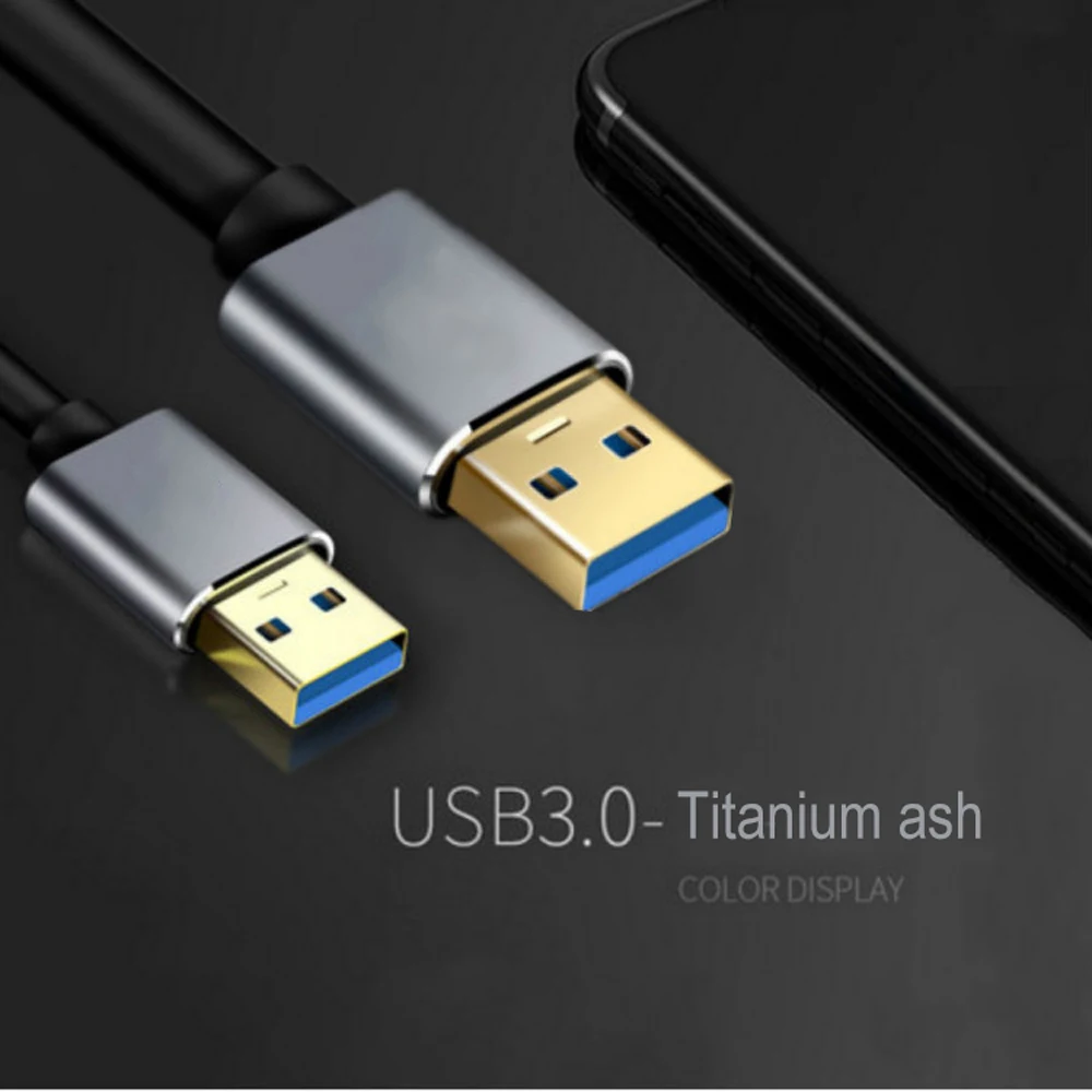 Супер Скорость USB 3,0 Тип «Папа-папа» Тип Мужской кабель-удлинитель для передачи данных кабель, шнур синхронизации синий для радиатора жесткий диск USB3.0 кабель для передачи данных