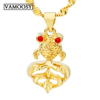 cute goldfish pendants necklaces for women fashion 24k gold color necklaces wedding party charm jewelry valentines day gifts