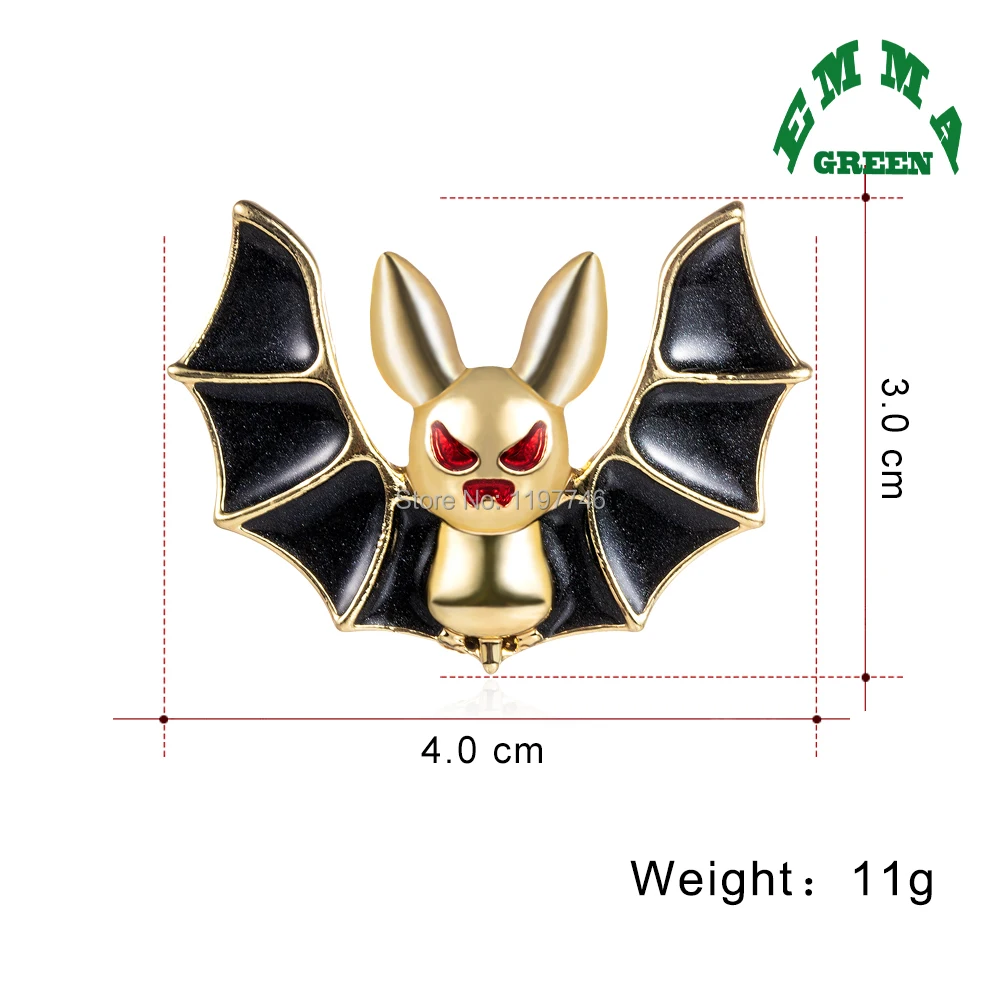 Halloween Bat Brooches for Women Zinc Alloy Metal Enamel Pins Fashion Vintage Animal Jewelry Accessories Fit Jacket Bag Coat | Украшения и