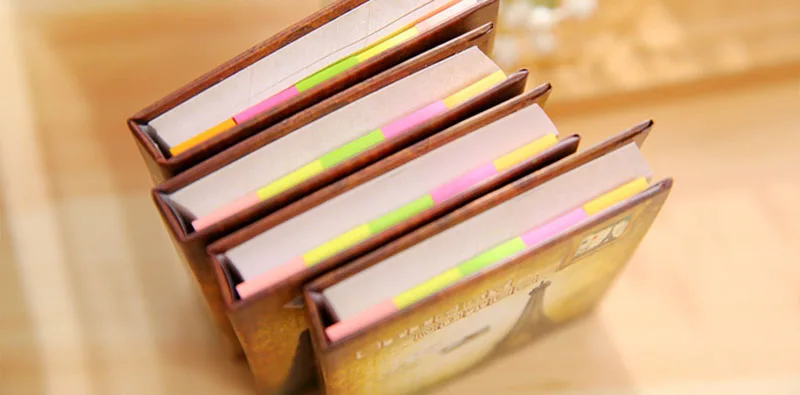 Шт. 1 шт. ретро Творческий мини Эйфелева башня memo pad Sticky Notes 4 цвета случайный Универсальный ежедневные заметки ежедневный план Блокнот