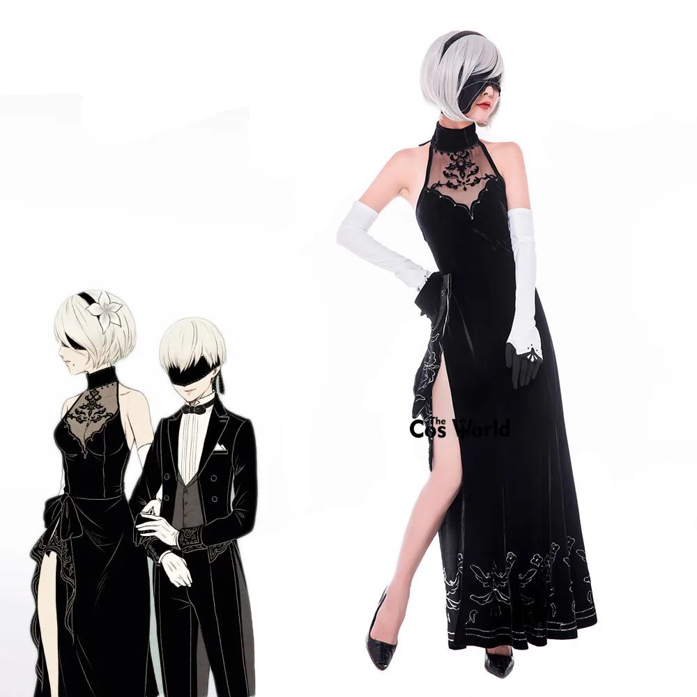 NieR Automata Heroine jorha № 2 № 9 Тип B Тип S Cheongsam вечернее платье униформа ласточкин хвост плащ, костюм для косплея