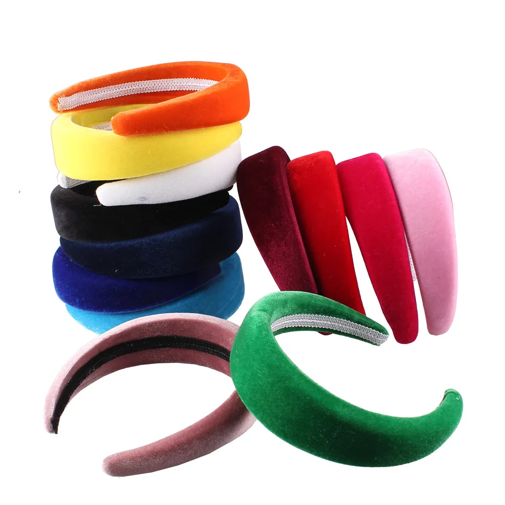 2020 модные бархатные толстые повязки на голову женские Широкий пластиковый