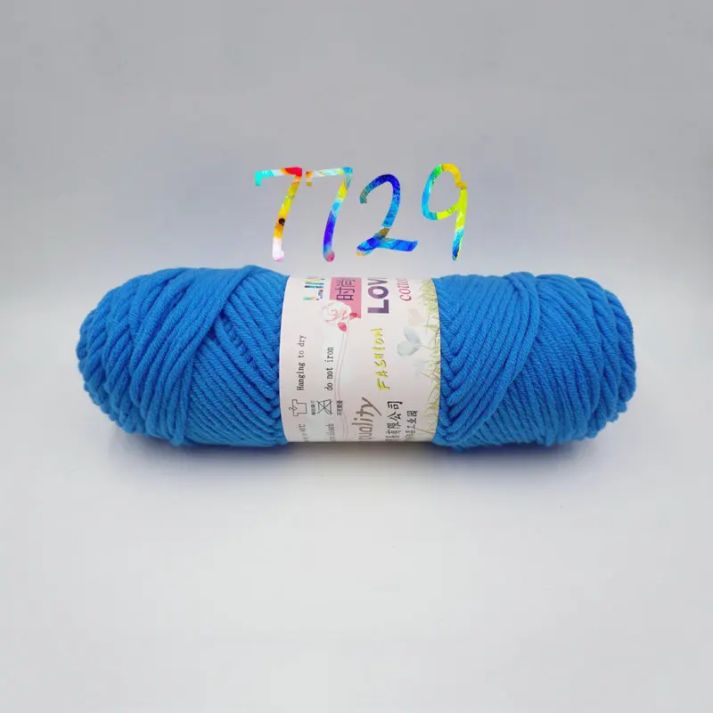7729 3 шт./лот, Детская шерстяная пряжа, вязаная крючком, хлопковая нить для влюбленных, Натуральный Молочный хлопок, 3 мм, толстая пряжа для вязания, ручное вязание, ZL4 - Цвет: 7729