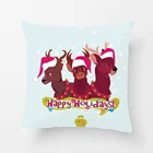 Декоративный чехол-подушка с изображением рождественского оленя