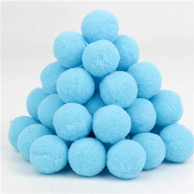 07 Sky blue 25 мм помпон меховой шарик плюшевый ручной работы Diy Материал Раннее Обучение креативная Рождественская Домашняя вечеринка украшения «сделай сам» ремесло поставки 20 г - Цвет: 07 Sky blue