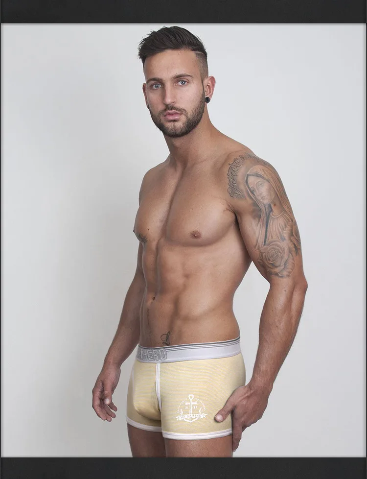 Новинка 2015 мужские трусы боксеры в полоску мягкие эластичные хлопковые высокого