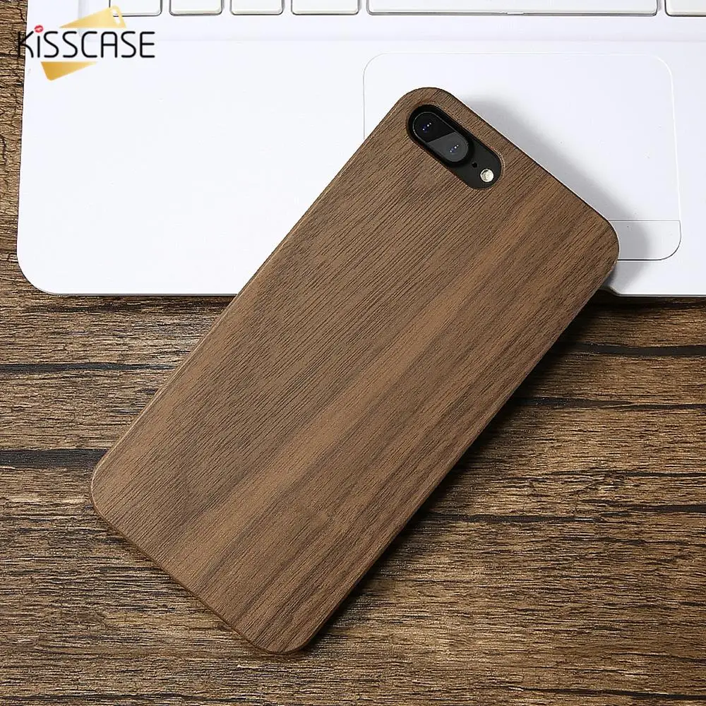 KISSCASE Деревянный чехол для iPhone X 7 8 Plus Натуральный Бамбуковый R Xs Max 5 5S Se 6 S задняя
