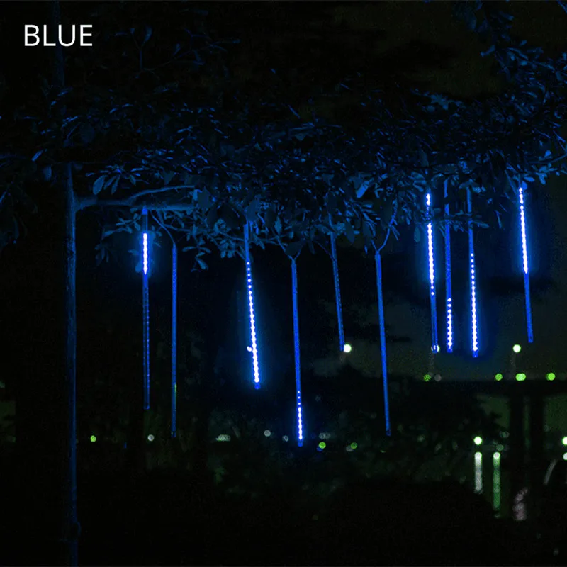 blue 50 см светодиодный Метеоритный дождь для дождя на открытом воздухе Водонепроницаемый 8 трубок светодиодный световой шнур для Дня Святого Валентина свадебные елочные украшения - Испускаемый цвет: blue
