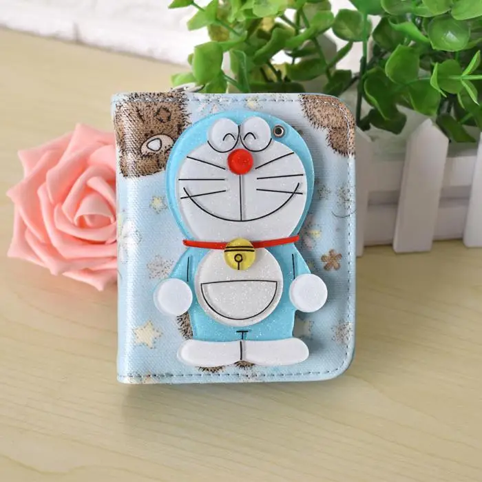 Милые кошельки hello kitty Doraemon Stitch с волшебным зеркалом, женский кожаный кошелек, клатч для девочек, женский кошелек, подарок для девочки - Цвет: short