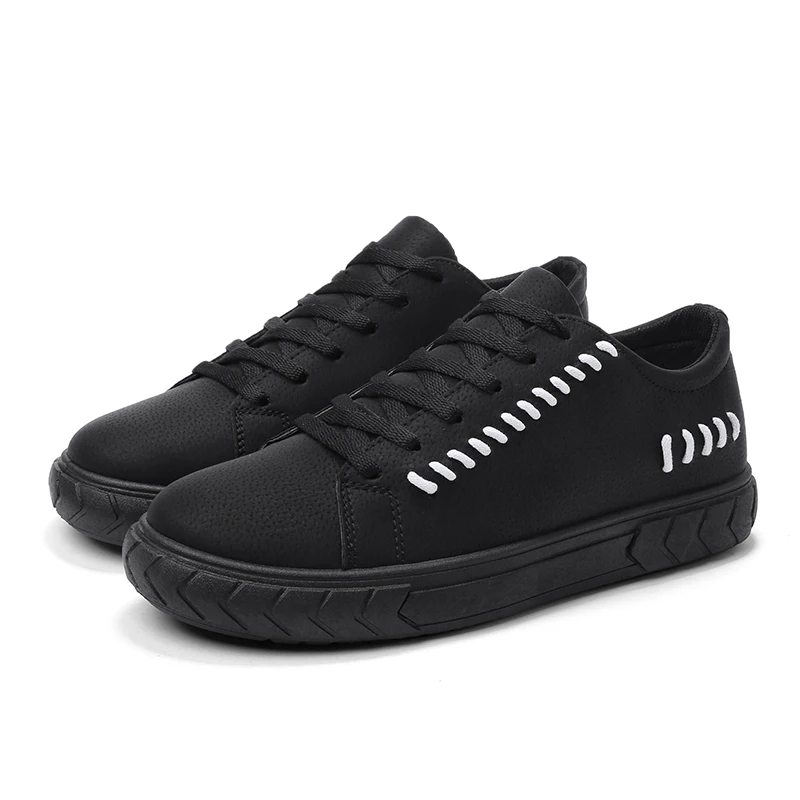BLACK Мужская обувь в винтажном стиле; обувь для взрослых; chaussure homme; обувь суперзвезды; Летние мокасины; мужские кроссовки на платформе; - Цвет: BLACK