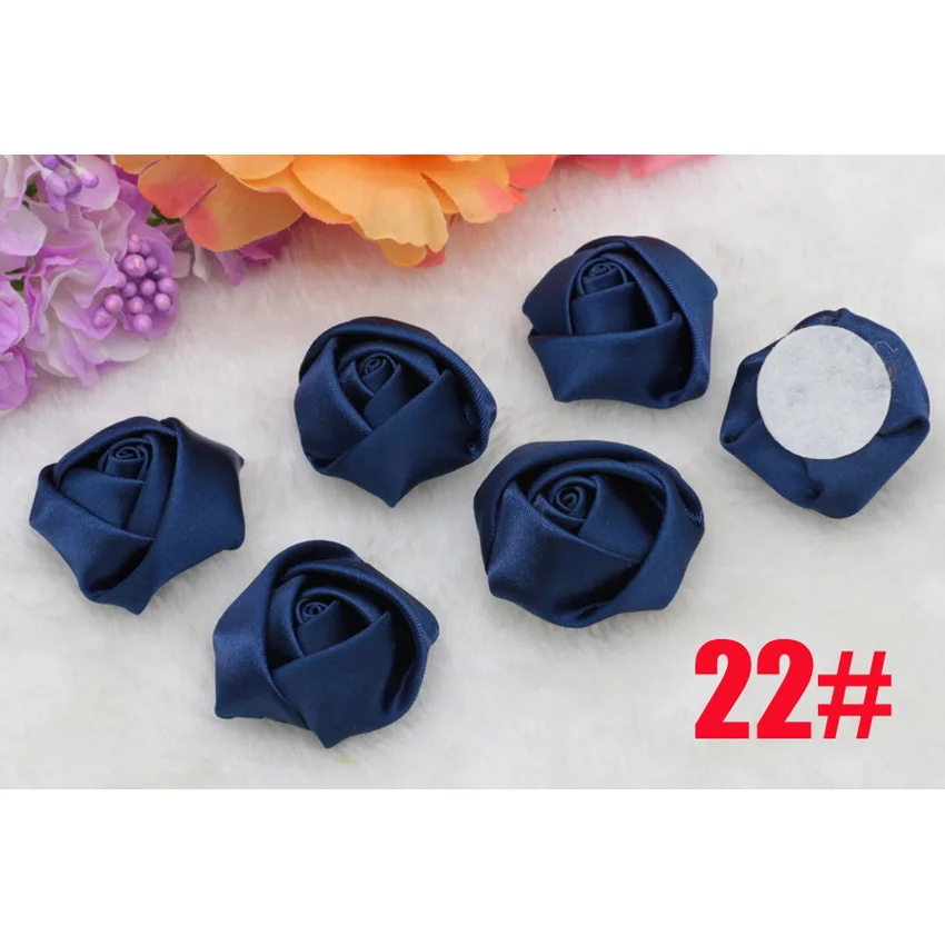 Сатиновая рулонная лента темно синего цвета сделай сам для детей 50 шт. розы цветы