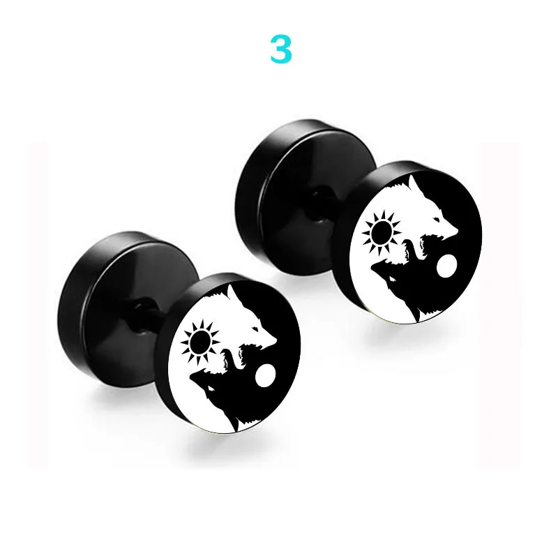 Серьги-гвоздики Yinyang из нержавеющей стали для женщин и мужчин 5 видов | Украшения