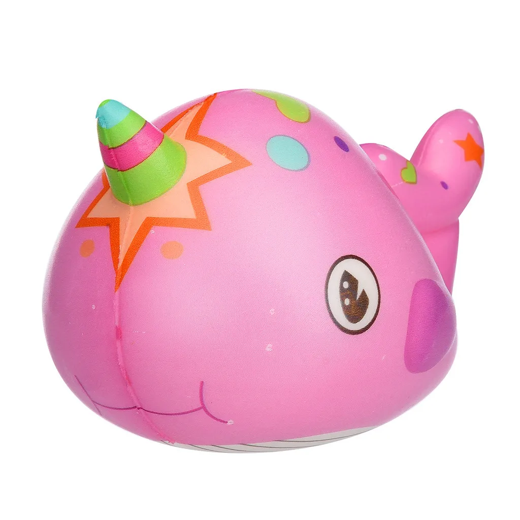 Розовый Сжимаемая мягкая игрушка-давилка Kawaii очаровательная игрушка Нарвал медленно поднимающийся крем ароматизированные игрушки для снятия стресса подарки забавный подарок Z0328 - Цвет: Розовый