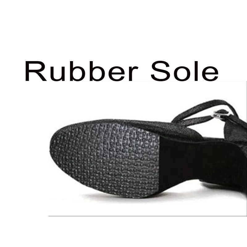 Rubber Sole HROYL Для женщин Латинская танцевальная обувь женщина Сальса сандалии мягкая подошва женские бальные туфли для танцев, танцевальное платье Вечерние танцевальная обувь 6/7. 5/8. 5/10 см - Цвет: Rubber Sole