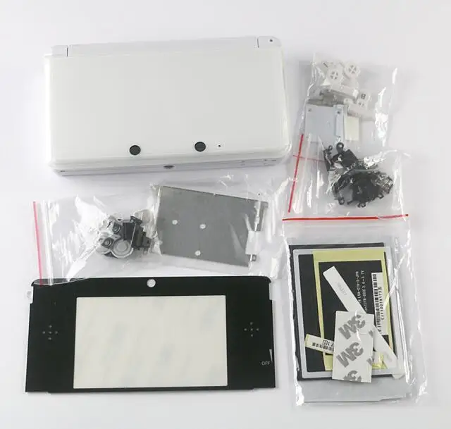 Для 3DS оболочка игровая консоль замена полный корпус крышка чехол с кнопками комплект - Цвет: white
