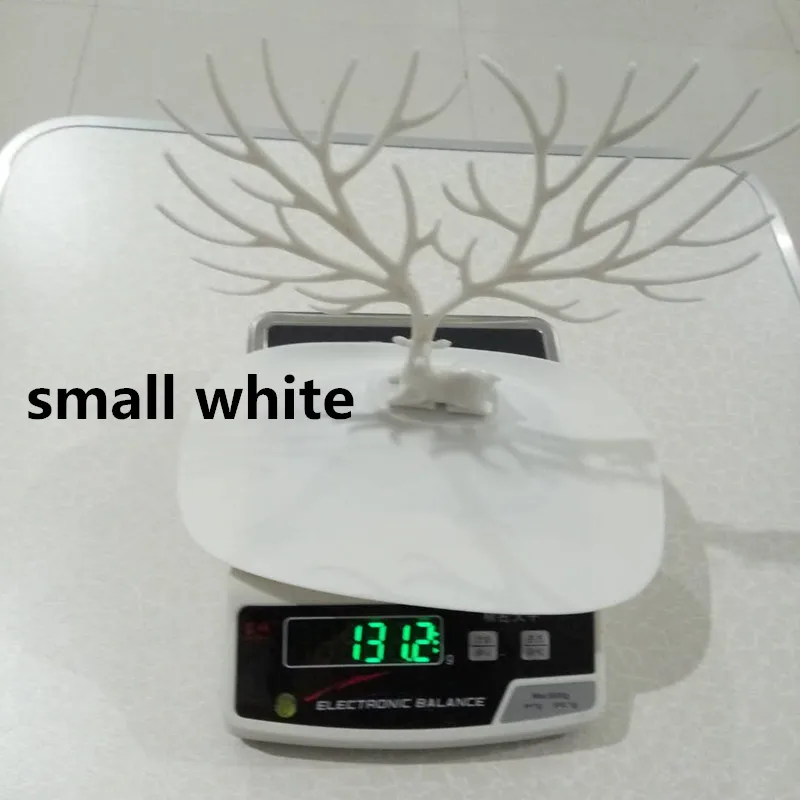 small white Стеллаж для демонстрации ювелирных изделий, пластиковый рога, в форме рога оленя, серьги с подвеской, держатель для хранения ушных петель, органайзер для домашних ювелирных изделий - Цвет: small white
