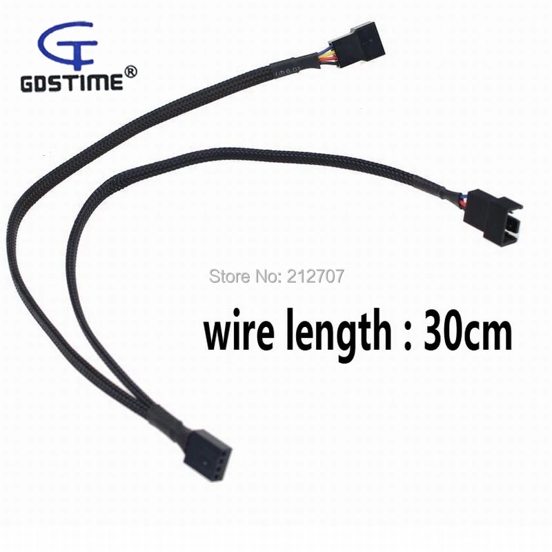 10 шт./лот 4 контактный кабель вентилятора ШИМ от 1 до 2 Y разделитель Удлинительный