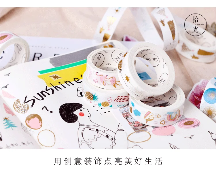 Kawaii лесной Единорог Фламинго звездное небо маскирующая васи лента декоративная клейкая лента Decora Diy Скрапбукинг наклейка этикетка