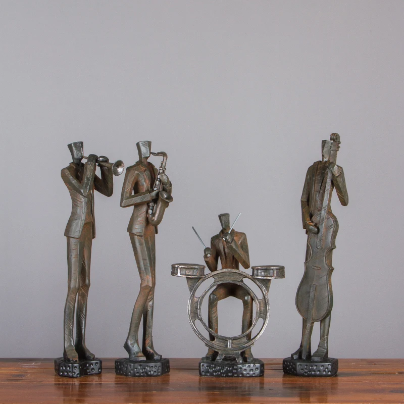 Креативная фигурка искусство музыка рок-группа статуя из смолы Забавный Ретро