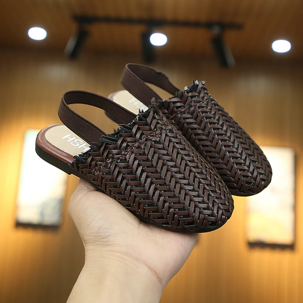 Новое летнее, для малыша Одежда для детей; малышей; девочек принцесса плетения стринги Босоножки модные Повседневное тонкие туфли Пол D1P20