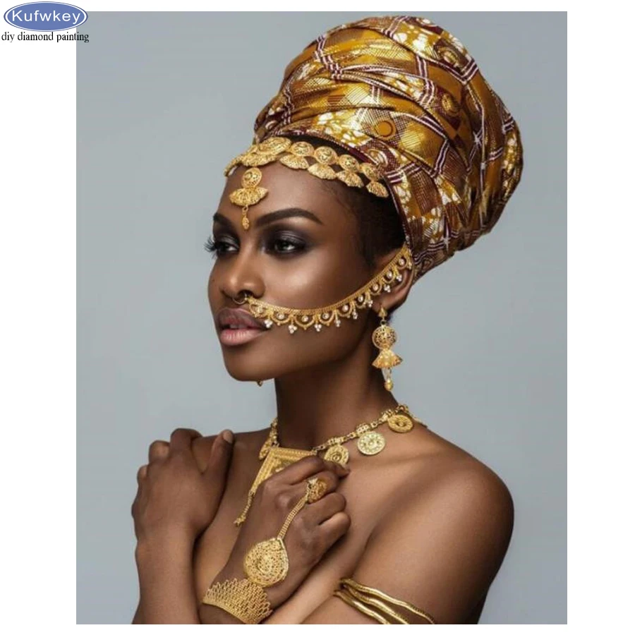 

5D Full Square/round Diamond Painting African Women pattern of Rhinestone Embroidery Diamond Mosaic Cross Stitch Home Decor